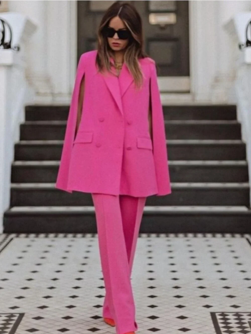 Zara blazer cape pink Size L